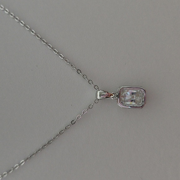 1ct Radiant Cut Moissanite Necklace